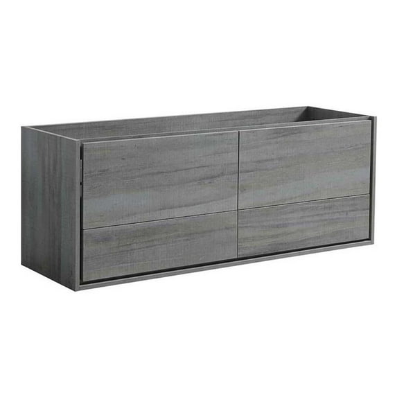Fresca Catania 60" Wall Hung Single Sinks Wood Bathroom Cabinet in Ocean Gray