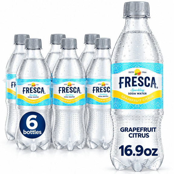 Fresca Citrus Soda Pop Bottles, 16.9 fl oz, 6 Pack
