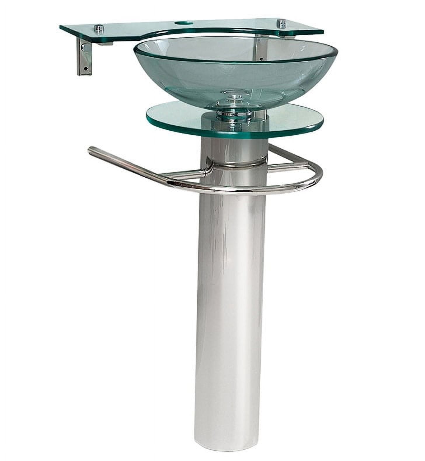 Ovale 24" Green Glass Pedestal Sink with Chrome Stand