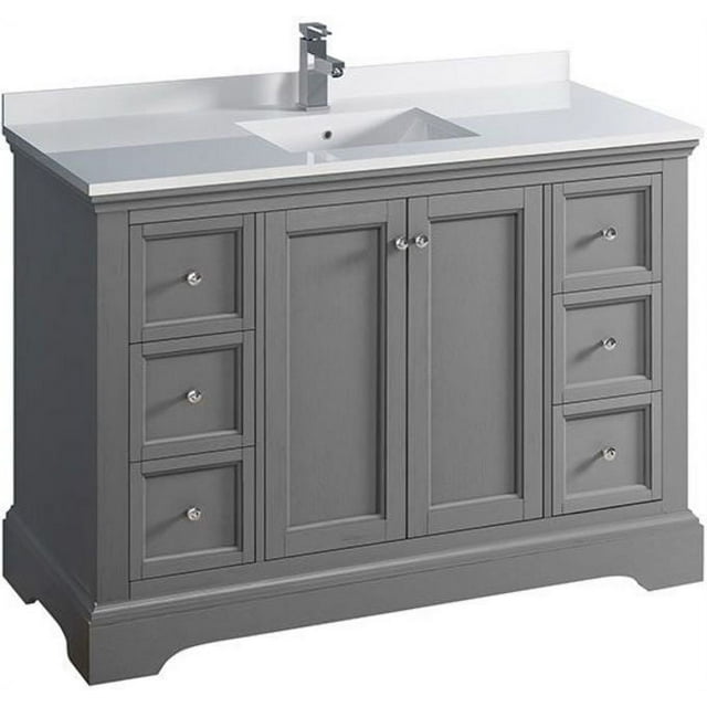 Fresca Fcb2448-U Windsor 48" Free Standing Single Basin Vanity Set - Gray (Textured) /