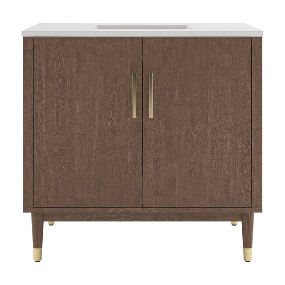 Fresca Fcb4436-Cwh-U Sawyer 36" Free Standing Single Basin Vanity Set - Mocha Birch