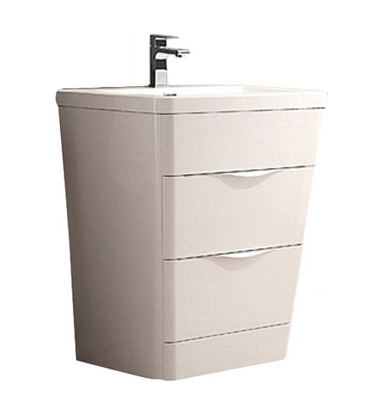 Milano 26" Glossy White Engineered Wood Vanity with Acrylic Sink