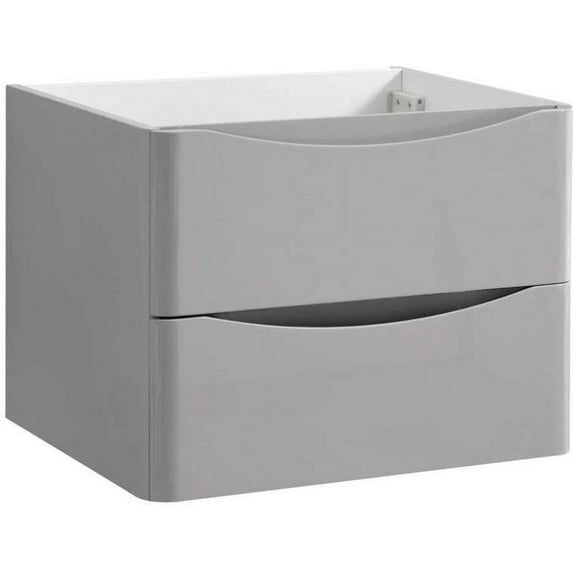 Fresca Tuscany 24" Wall Hung Modern Wood Bathroom Cabinet in Glossy Gray