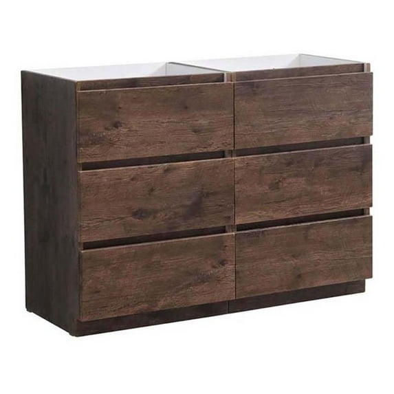 Fresca Fcb93-2424-D Lazzaro 48" Free Standing Double Sink Modern Bathroom Cabinet Only - Rosewood