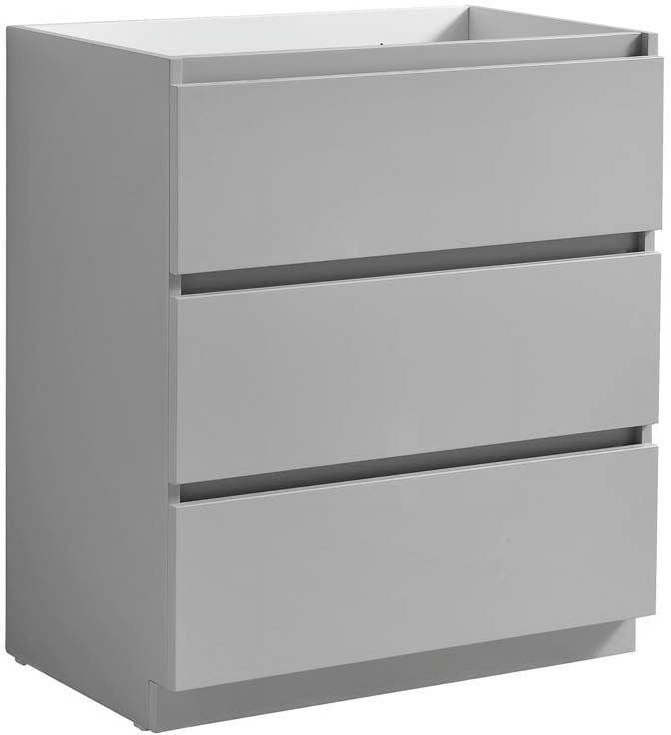 Gray 30" Solid Wood and MDF Freestanding Single Sink Vanity Base