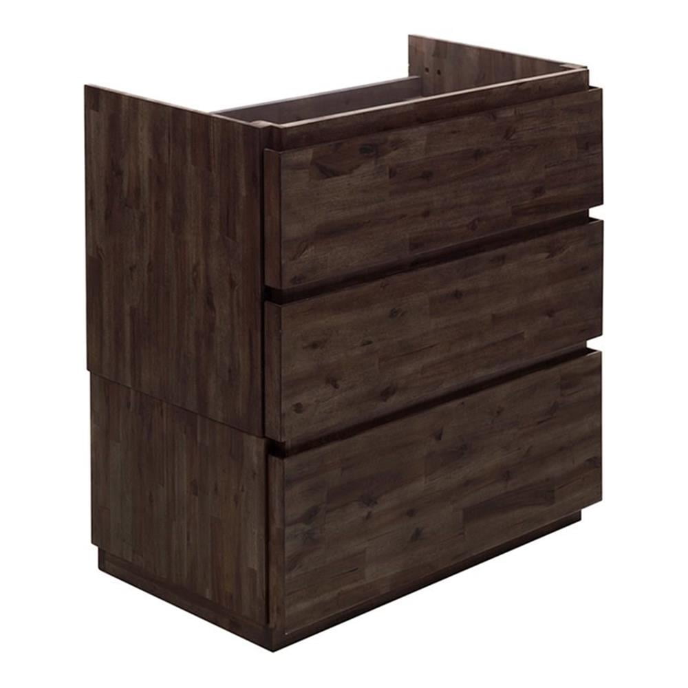 Formosa 29" Dark Brown Acacia Wood Freestanding Vanity Base