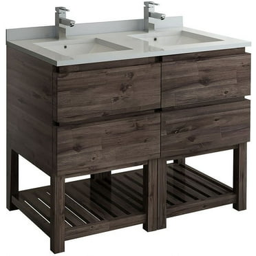 Fresca Formosa 46" Open Bottom Double Sinks Wood Bathroom Cabinet in Brown