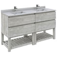 thumbnail image 1 of Fresca Formosa 58" Floor Standing Open Bottom Double Sink Modern Bathroom Cabinet in Ash, 1 of 7
