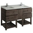 thumbnail image 1 of Fresca Formosa 58" Open Bottom Double Sinks Wood Bathroom Cabinet in Brown, 1 of 9