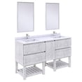 thumbnail image 1 of Fresca Stella 60" Double Bathroom Vanity w/ Open Base & Mirrors in Rustic White, 1 of 13