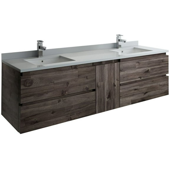 Fresca Formosa 70" Wall Hung Double Sink Modern Bathroom Cabinet