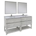 thumbnail image 1 of Fresca Stella 72" Double Bathroom Vanity w/ Open Base & Mirrors in Ash Gray, 1 of 6