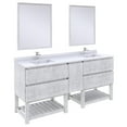 thumbnail image 1 of Fresca Stella 72" Double Bathroom Vanity w/ Open Base & Mirrors in Rustic White, 1 of 8