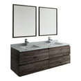 thumbnail image 1 of Fresca Fvn31-3030 Formosa 60" Wall Mounted Double Basin Vanity Set - Acacia Wood, 1 of 11
