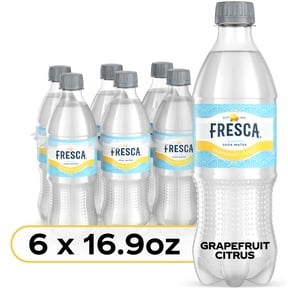 Fresca Grapefruit Citrus Sparkling Soda Water Bottles, 16.9 fl oz, 6 Pack