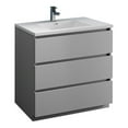 thumbnail image 1 of Fresca Fcb9336-I Senza 36" Free Standing Single Basin Vanity Set - Grey, 1 of 8