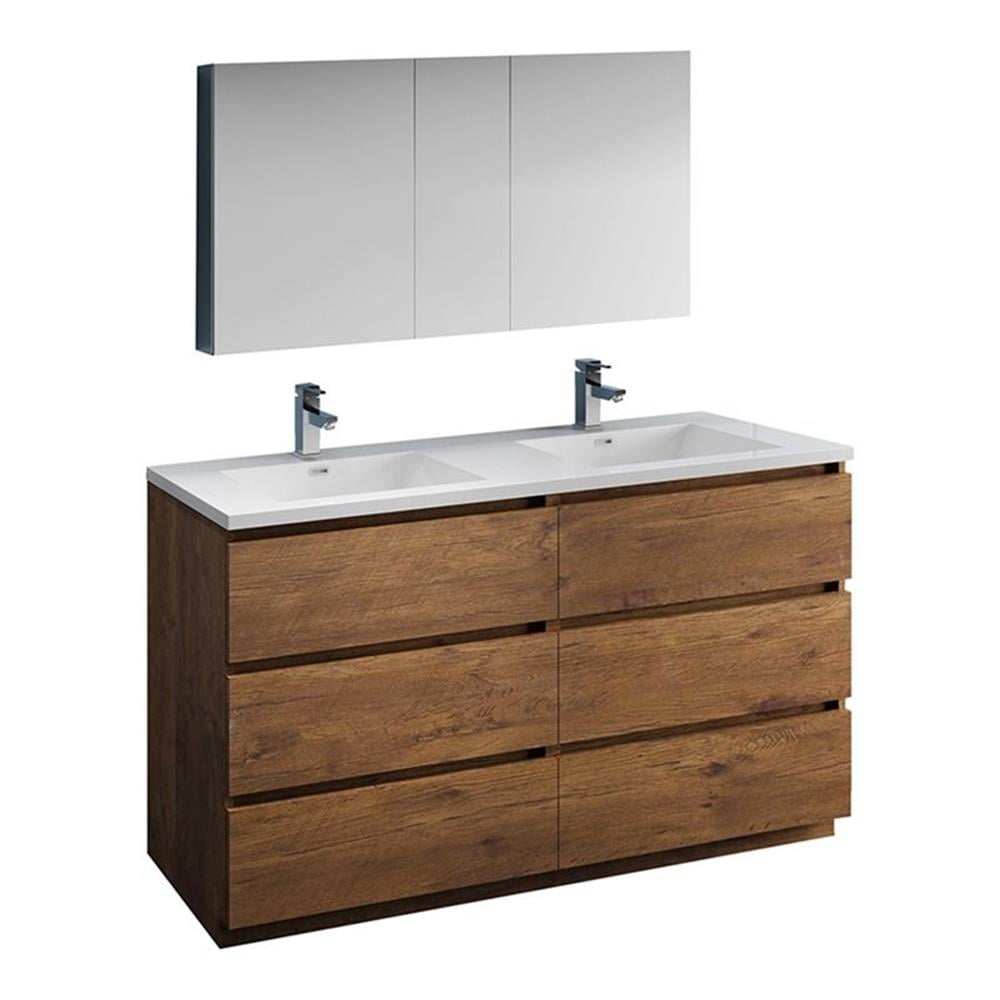 Fresca Fvn93-3030-D Lazzaro 60" Free Standing Double Basin Vanity Set - Pink