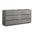 thumbnail image 1 of Fresca Lazzaro 72" Double Sinks Wood Bathroom Cabinet in Glossy Ash Gray, 1 of 5