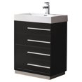 thumbnail image 1 of Fresca Livello 24" Black Modern Bathroom Cabinet w/ Integrated Sink, 1 of 3