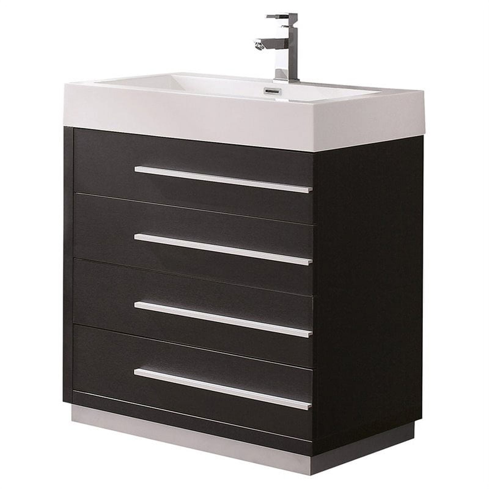 Fresca Livello 30" Black Modern Bathroom with Integrated Sink