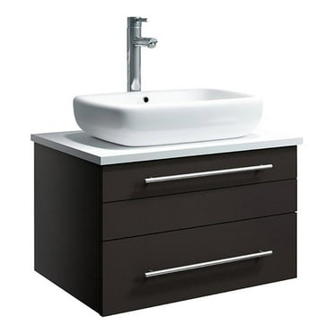 Fresca Lucera 24" Wall Hung Modern Solid Wood Bathroom Cabinet in Espresso