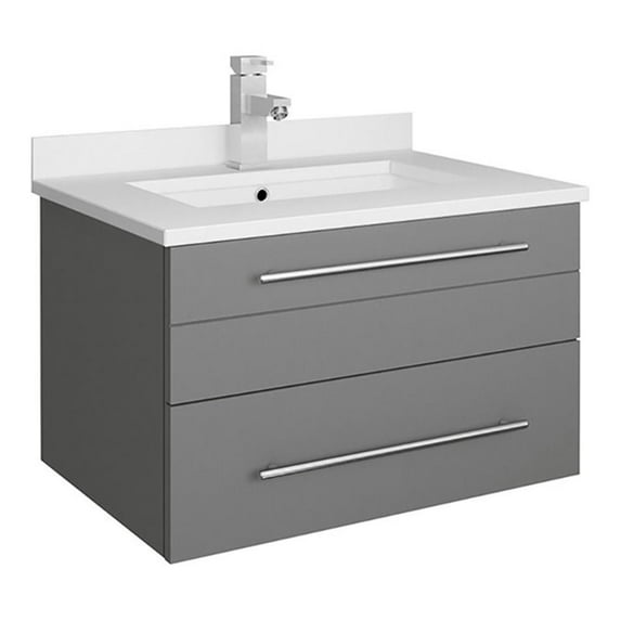 Fresca Fcb6124-Uns-U Lucera 24" Wall Mounted Single Basin Vanity Set - Grey
