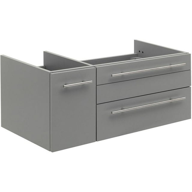 Fresca Lucera 36" Undermount Sink Wood Bathroom Cabinet - Right in Gray