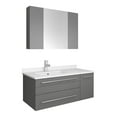 thumbnail image 1 of Fresca Lucera 36" Wall Hung Undermount Sink Bathroom Vanity - Left in Gray, 1 of 7