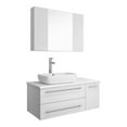 thumbnail image 1 of Fresca Fvn6136-Vsl-L Lucera 36" Wall Mounted Single Basin Vanity Set - White, 1 of 7
