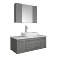 thumbnail image 1 of Fresca Fvn6142-Vsl Lucera 42" Wall Mounted Single Basin Vanity Set - Grey, 1 of 7