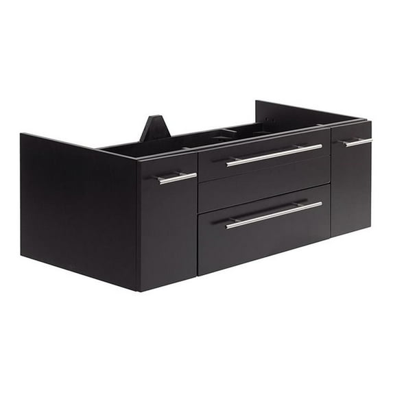 Fresca Lucera 48" Espresso Wall Hung Double Undermount Sink Modern Bathroom Cabinet