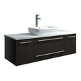 thumbnail image 1 of RGM Distribution Fresca Lucera 48" Espresso Wall Hung Modern Bathroom Cabinet w/ Top & Vessel Sink, 1 of 7