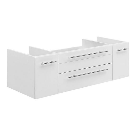 Fresca Lucera 48" Wall Undermount Sink Solid Wood Bathroom Cabinet in White