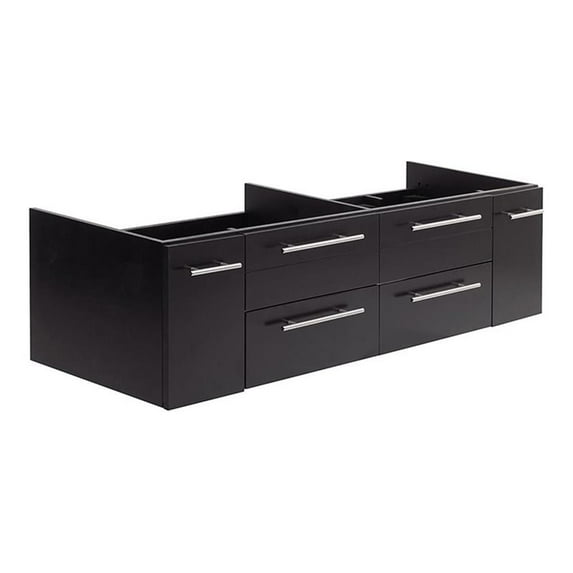 Fresca Lucera 60" Undermount Sink Solid Wood Bathroom Cabinet in Espresso