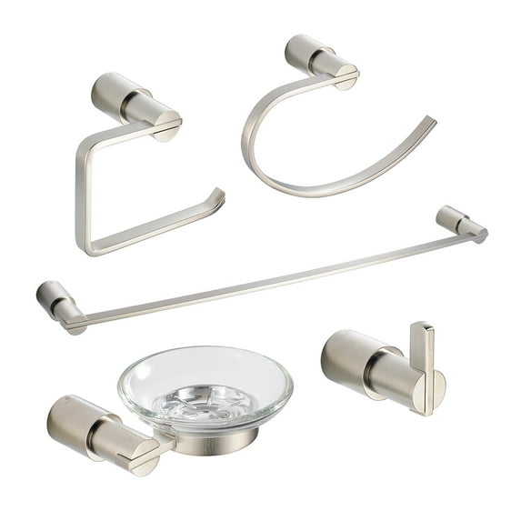 Fresca Magnifico 5-Piece Bathroom Accessory Set - Brushed Nickel