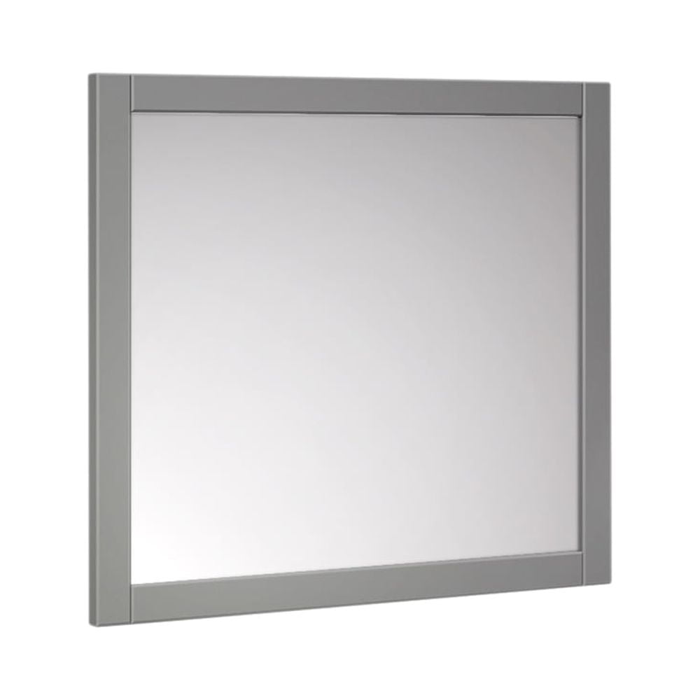 Elegant Gray 30" Square Solid Wood Traditional Bathroom Vanity Mirror