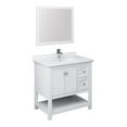 thumbnail image 1 of Fresca Manchester 36" Traditional Wood Bathroom Vanity with Mirror in White, 1 of 8