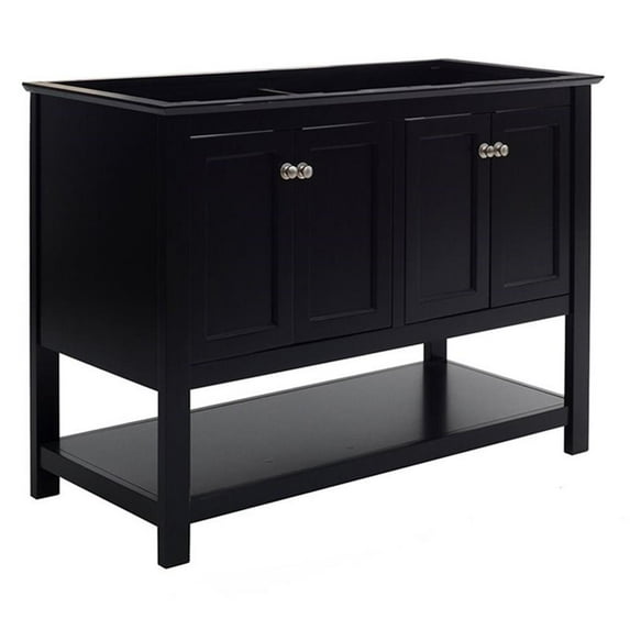 Fresca Manchester 48" Black Traditional Double Sink Bathroom Cabinet