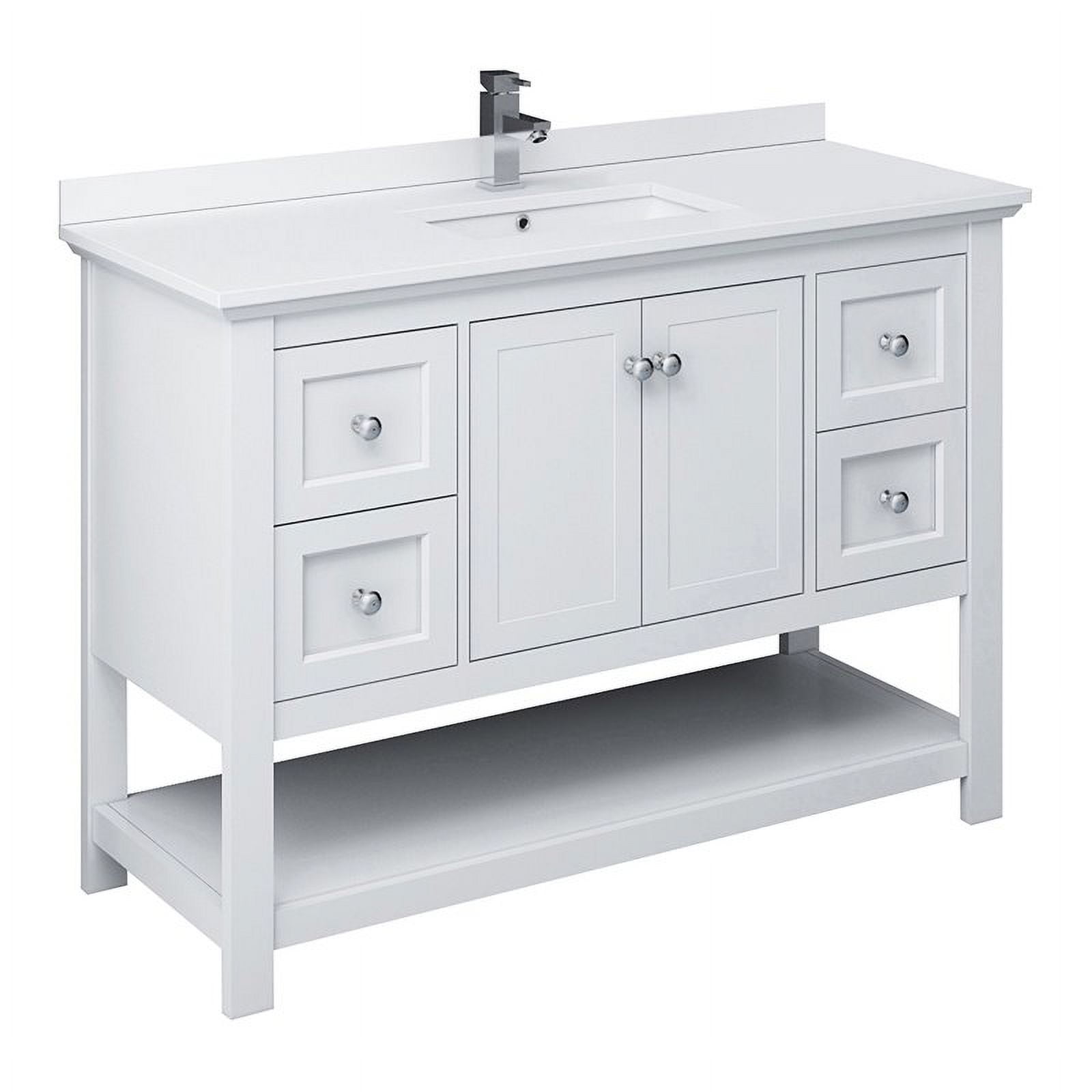Fresca Manchester 48" Traditional Wood Bathroom Cabinet with Top/Sink ...