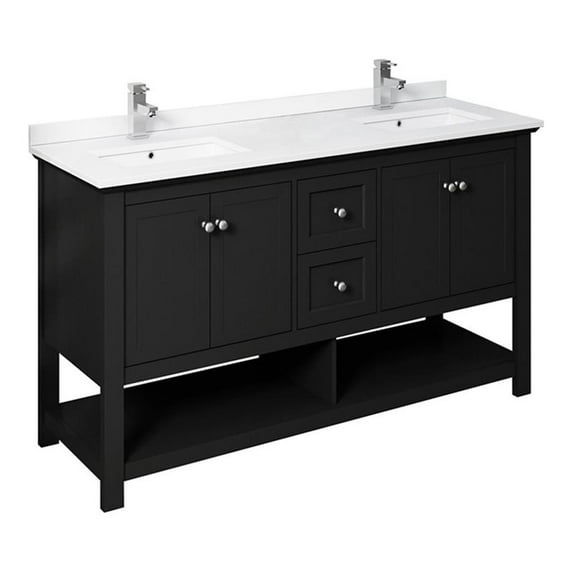 Fresca Fcb2360-D-U Manchester 60" Free Standing Double Basin Vanity Set - Black