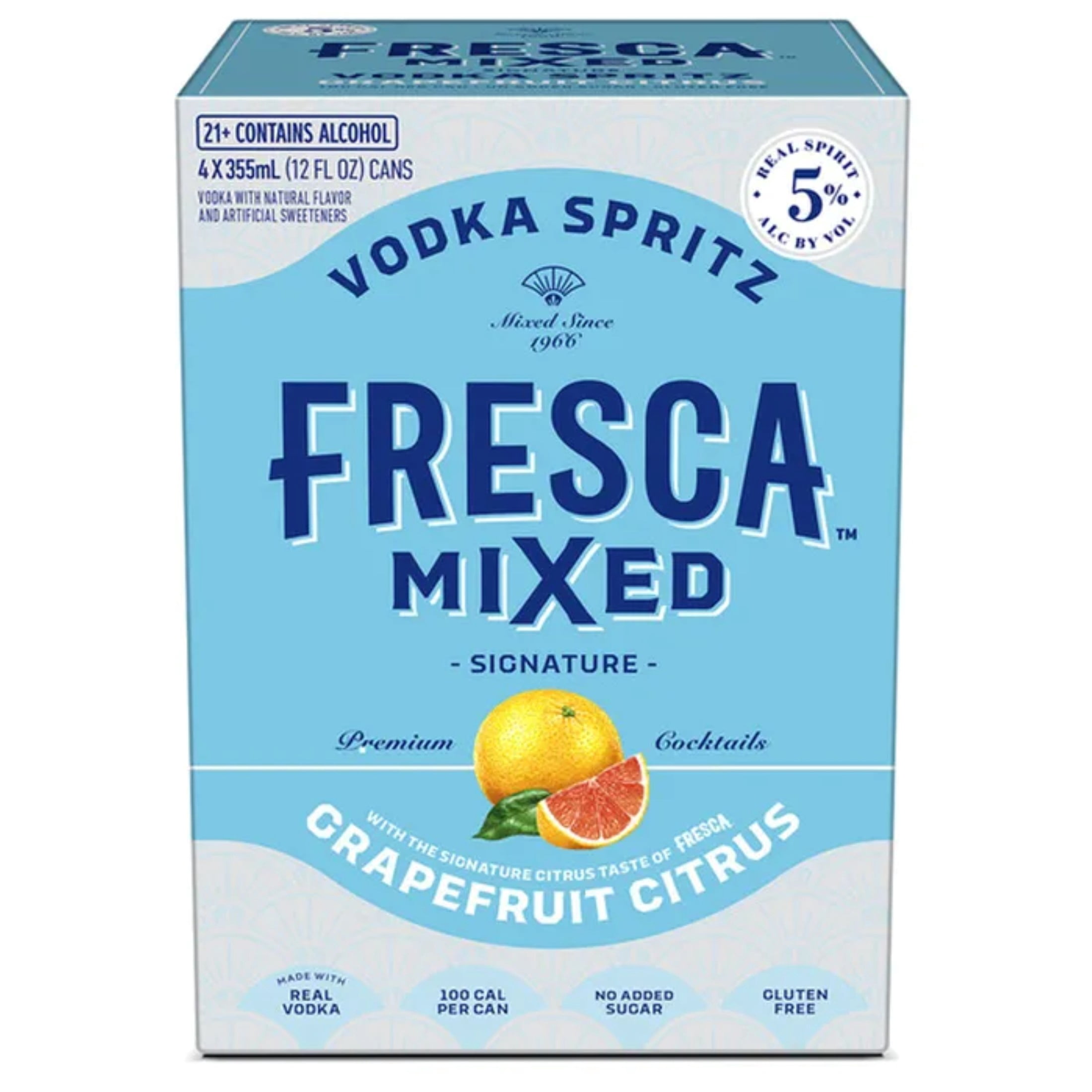 Fresca Vodka Spritz Grapefruit Citrus, 4 Pack for Breakroom