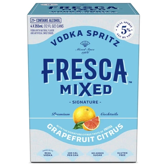 Fresca Mixed Grapefruit Citrus Vodka Spritz, 4 Pack 355ml 10 Proof