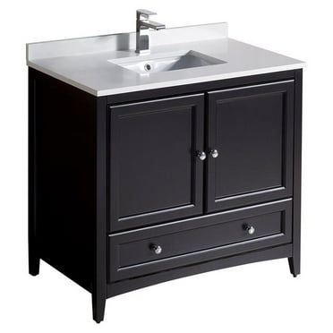 Fresca Oxford 36" Espresso Traditional Bathroom Cabinet with Top and Sink