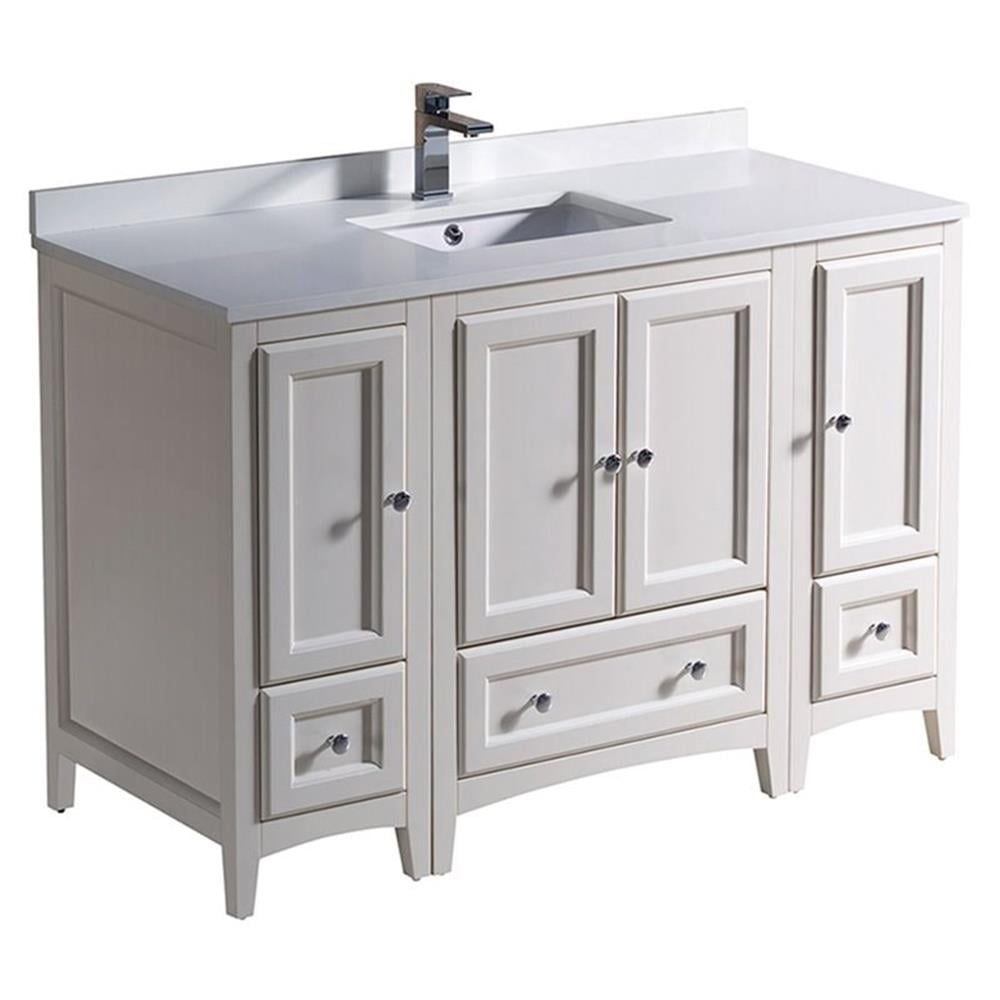 48" Antique White Quartz Stone Single Sink Vanity