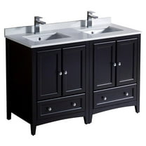 Fresca Oxford 48" Espresso Double Sink Bathroom Cabinets with Top and Sinks