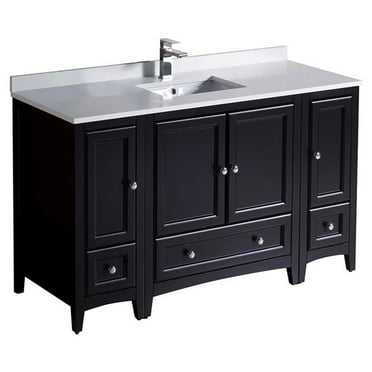 Fresca Oxford 54" Espresso Traditional Bathroom Cabinets with Top and Sink