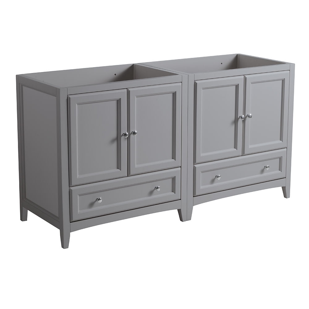Gray 59" Double Freestanding Engineered Wood Vanity Base