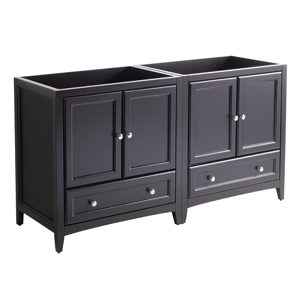 Espresso 59" Double Freestanding Engineered Wood Vanity Base