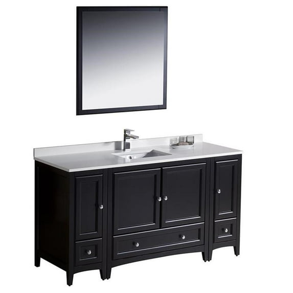Fresca Oxford 60" Espresso Traditional Bathroom Vanity