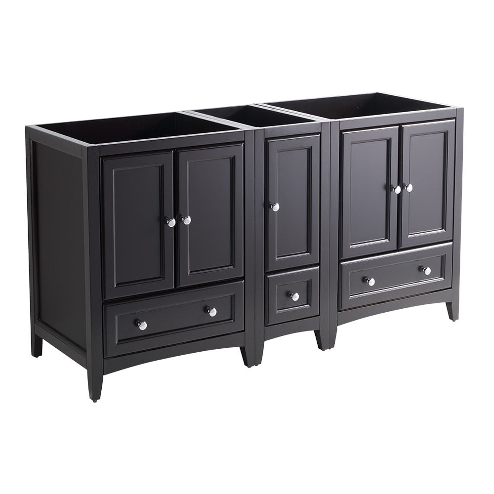 Espresso 60" Double Freestanding Engineered Wood Vanity Base